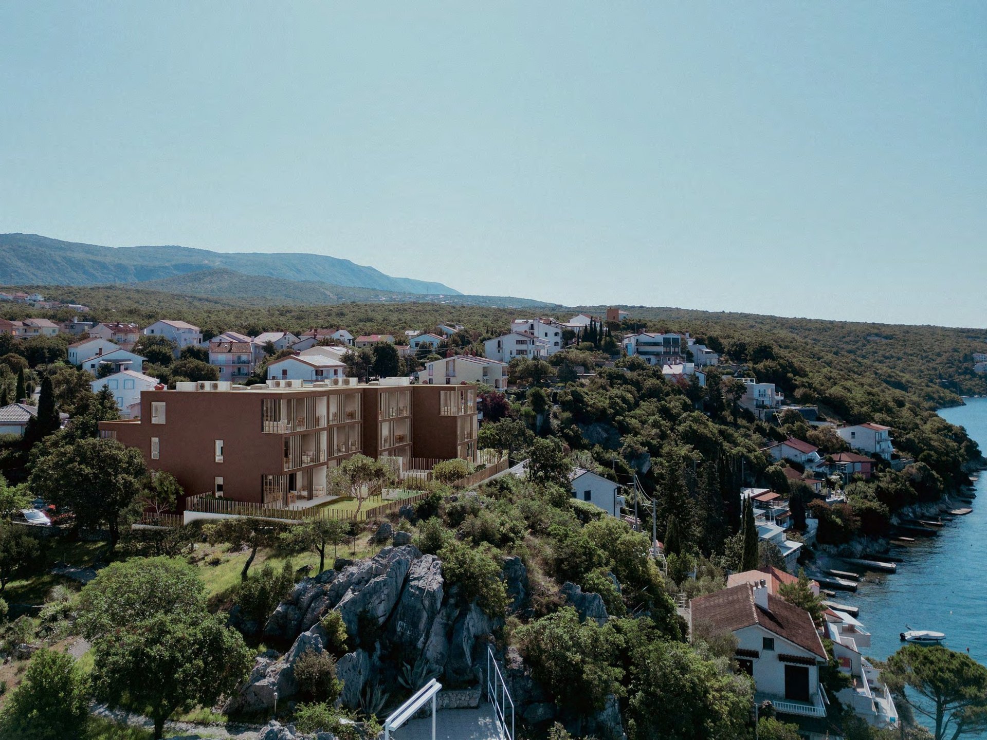 Kilátás a tengerre és a lakóparkra
