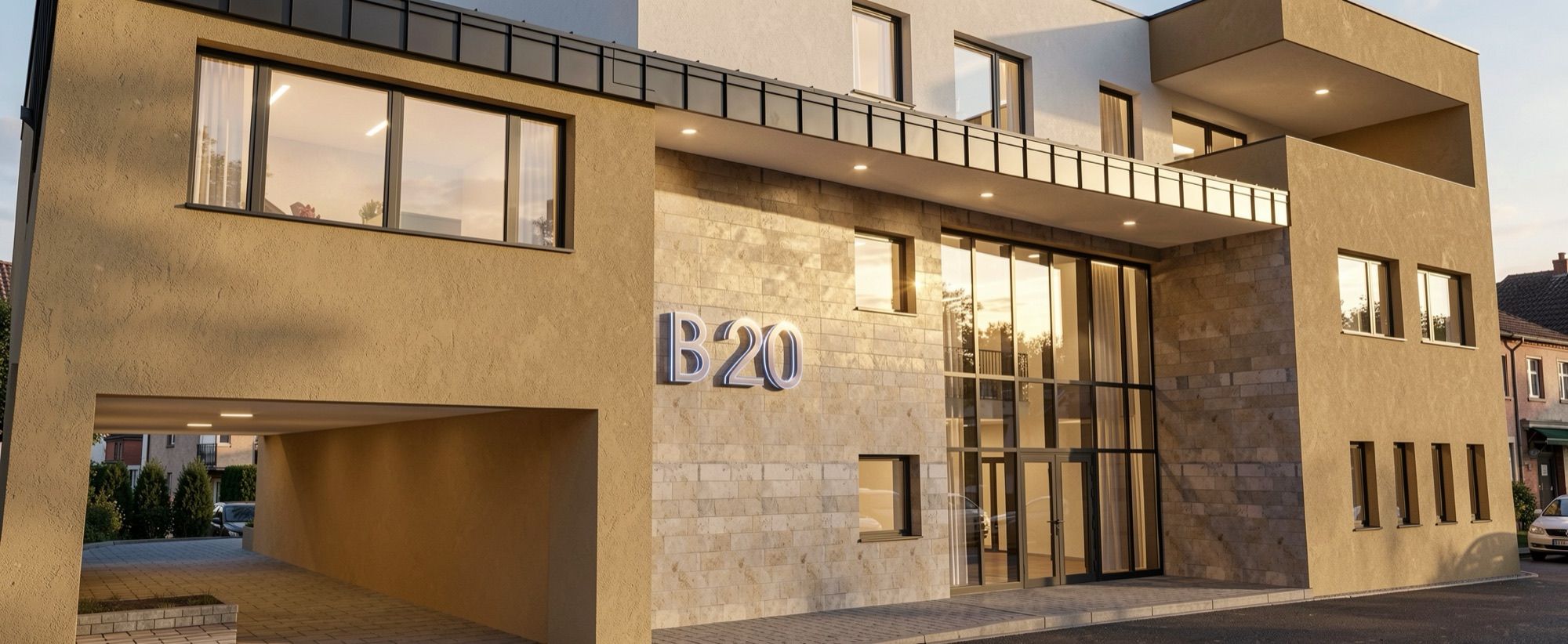B20 társasház Báthory utca 20 – homlokzat B20 társasház Báthory utca 20 – homlokzat